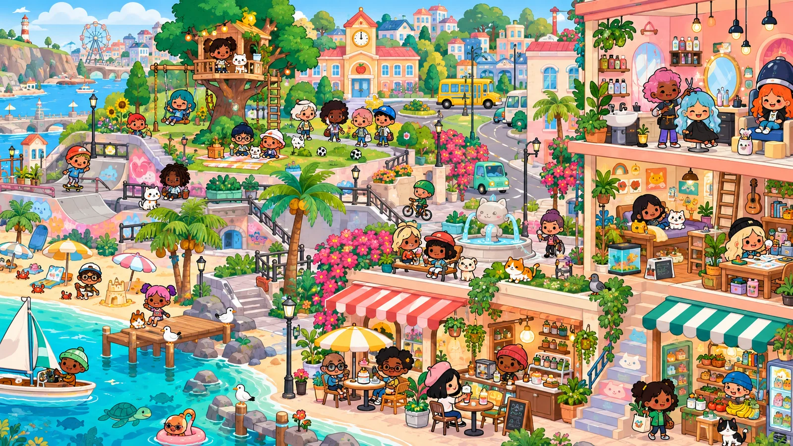 Toca Boca World game-inspired editorial illustration